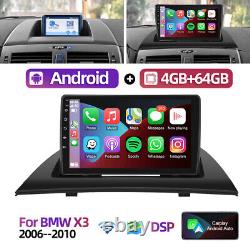 4+64G For BMW X3 E83 2006-2010 Android 12 CarPlay Car Stereo Radio GPS Sat Navi