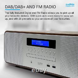 AUDIBLE FIDELITY Complete Hi-Fi DAB/DAB+ Stereo System CD Player With Speakers