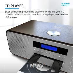 AUDIBLE FIDELITY Complete Hi-Fi DAB/DAB+ Stereo System CD Player With Speakers