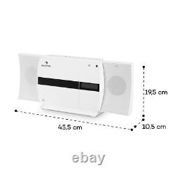 Bluetooth CD Player Stereo Speakers USB MP3 DAB + FM Timer AUX LED Remote White