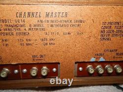 Channel Master 6614 Receiver AM FM Auto 8 Track Tape Stereo Player Speakers