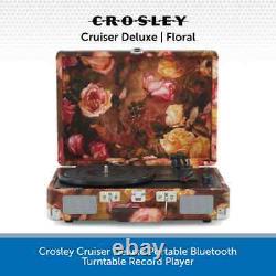 Crosley Cruiser Bluetooth Turntable Record Player Deluxe With Built-In Speakers