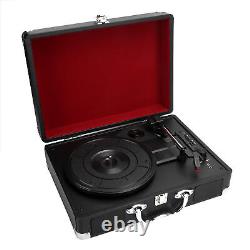 HY-T01 Portable Bluetooth 5.0 LP Record Player Stereo Speaker 3-Speed Turntable