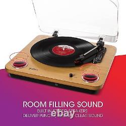 ION Audio Max LP Vinyl Record Player with Three Playback Speeds, Wood