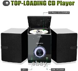 LONPOO Micro Hi-Fi Compact Stereo 2-Way Clear Sound Music System, CD Player