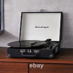 ONKYO Record Player Bluetooth Compatible/Built-in Stereo Speakers Black OCP-01