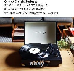 ONKYO Record Player Bluetooth Compatible/Built-in Stereo Speakers Sonic Blue