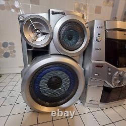 Panasonic CD Stereo Speaker System SA-AK410 5 CD Changer Silver 6 Ohm