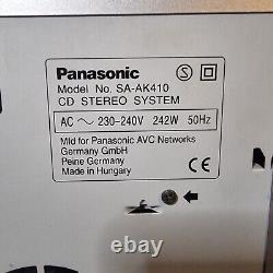 Panasonic CD Stereo Speaker System SA-AK410 5 CD Changer Silver 6 Ohm