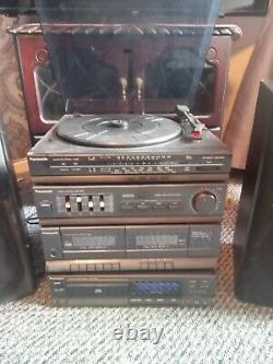 Panasonic Vintage Stereo System Hi Fi Record Player & Speakers