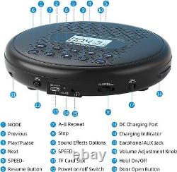 Portable CD Player with Dual Stereo Speakers, Rechargeable CD Player for Car