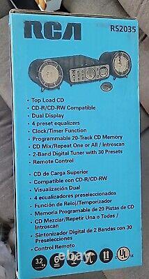 RARE! RCA Blue Retro Audio System Stereo CD Player Radio with Speakers RS2035 NEW
