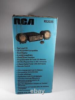 RARE! RCA Blue Retro Audio System Stereo CD Player Radio with Speakers RS2035 NEW