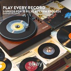 RP162D Record Player with Bluetooth Speakers, Vinyl Turntable to USB Digital MP3
