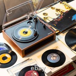 RP170D Bluetooth Record Player Vinyl Turntable with LP Case Speakers RCA 3-Speed