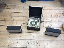 Rare 1958 Vintage Trixette Portable Stereo Valve Record Player Twin Speakers