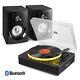 Record Player With Bluetooth Bookshelf Speakers And Led Lights Rp162led