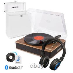 Record Player with Bluetooth Out, Speakers, Wireless Headphones RC30 Record Case