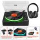 Record Player With Speakers, Bluetooth Headphones, Led Lights, Usb Rp162led