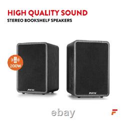 SHFB65 BookShelf HIFi Speaker System with AD200B Amplifier, Bluetooth, DAB+ & CD