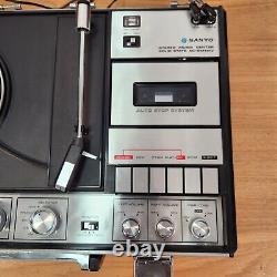 Vintage Sanyo G-2612H Briefcase Stereo Record Player with Speakers WORKS