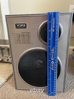 Vintage Yorx AM FM Stereo Cassette Player w Plug In Speakers Model R5285. WORKS