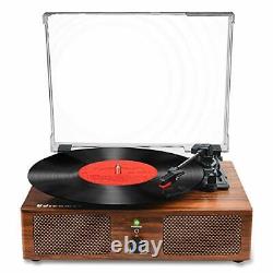 Vinyl LP Record Player Retro Turntable with Speakers USB Bluetooth Belt Drive RPM