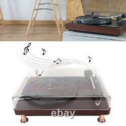 Vinyl Record Player Stereo Speaker Vintage Turntable Phonograph With Dust Cover