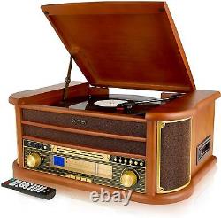 Vinyl Record Player with Speakers CD MP3 FM/AM Radio Cassette USB Denver MCR-50