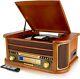 Vinyl Record Player With Speakers Cd Mp3 Fm/am Radio Cassette Usb Denver Mcr-50