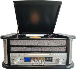 Vinyl Record Player with Speakers CD MP3 FM/AM Radio Cassette USB Denver MCR-50