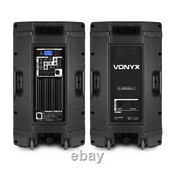 Vonyx VSA120S 12 Bluetooth Active DJ Speakers with USB Media Player 800W